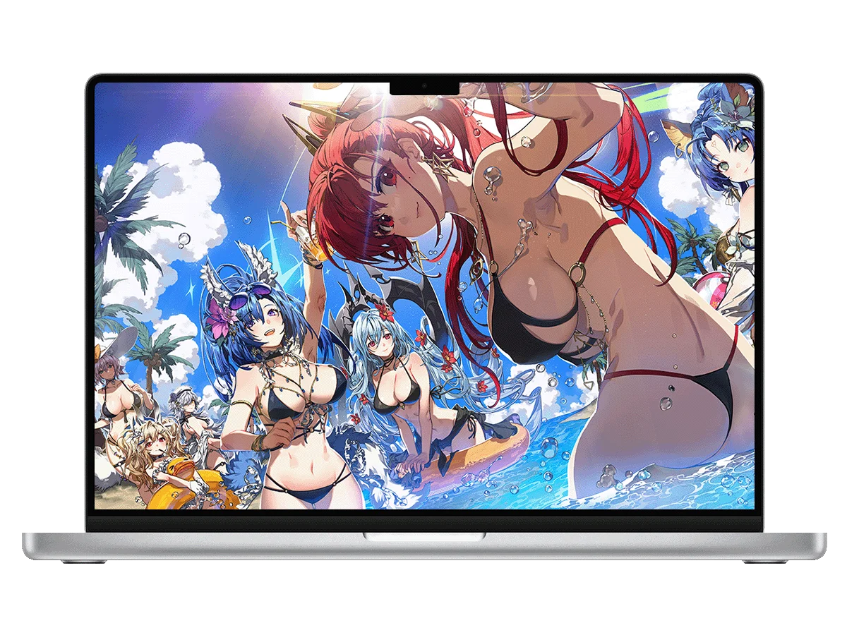 绯色回响 夏日海滩 泳装少女 奇幻角色 活力氛围 电脑静态壁纸