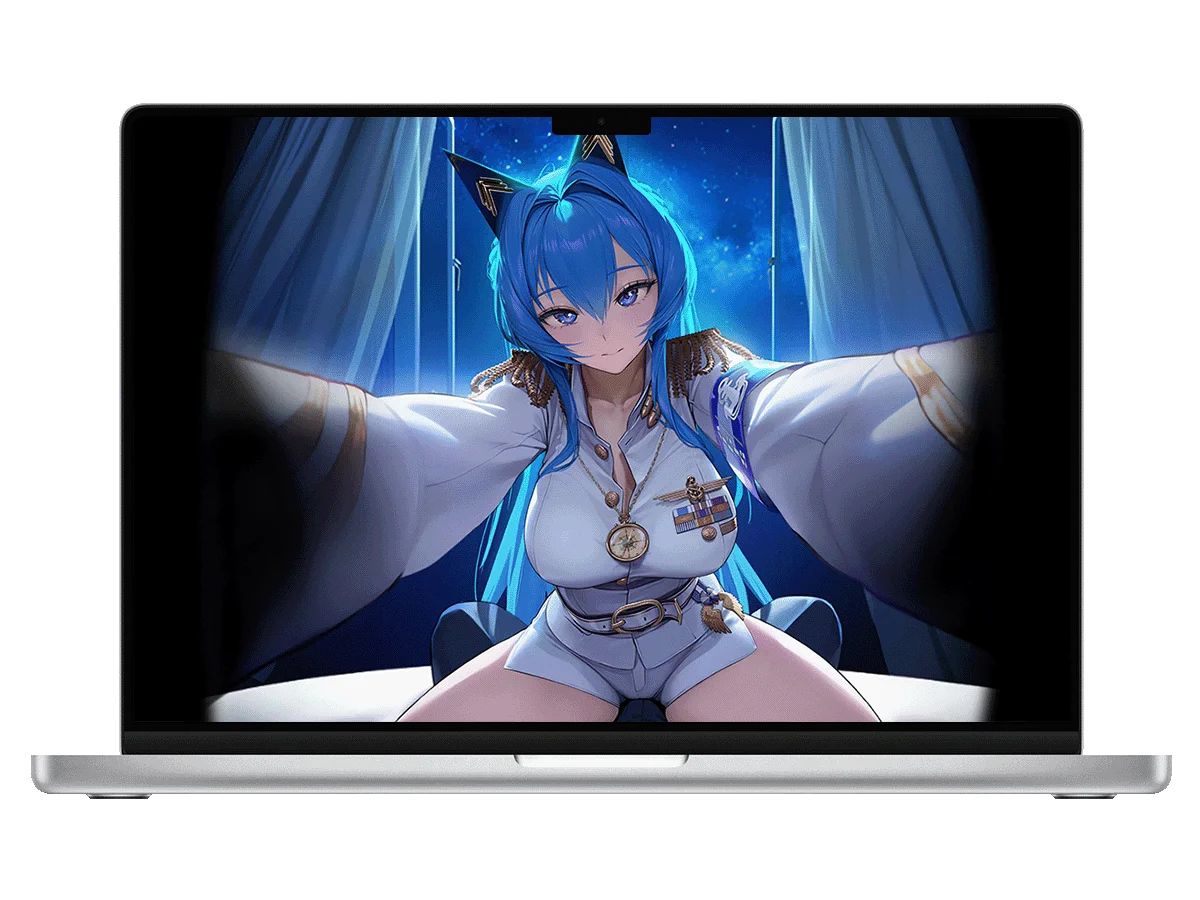 胜利女神 海伦 蓝发猫耳少女 军装风格 星空背景 飒爽姿态 奇幻元素 电脑壁纸