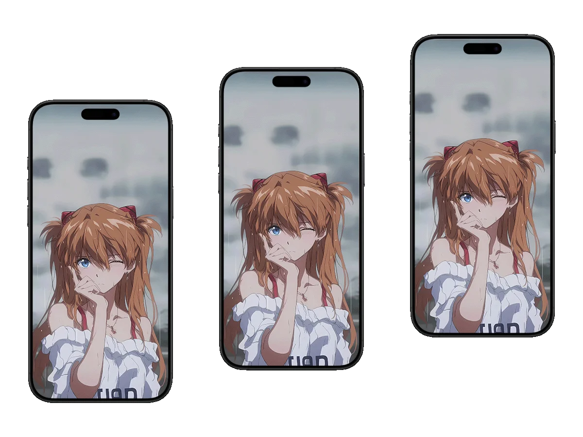 明日香 EVA 双马尾 蓝瞳 雨中 俏皮 手机壁纸