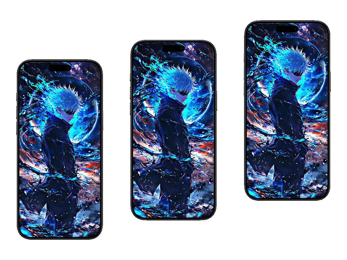 五条悟 咒术回战 蓝焰特效 星空背景 炫酷画风 手机壁纸