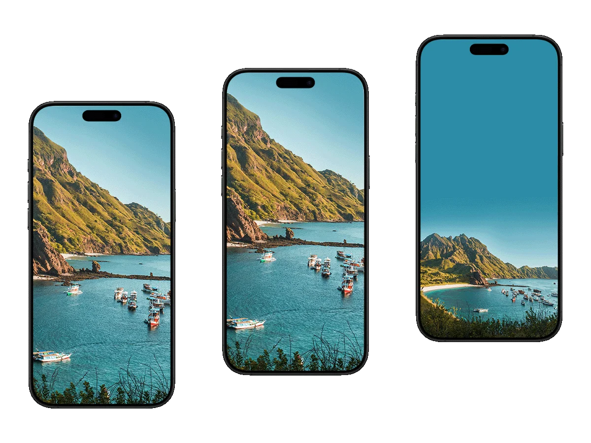 科莫多岛 海湾 船只 青山 热带风光 手机壁纸