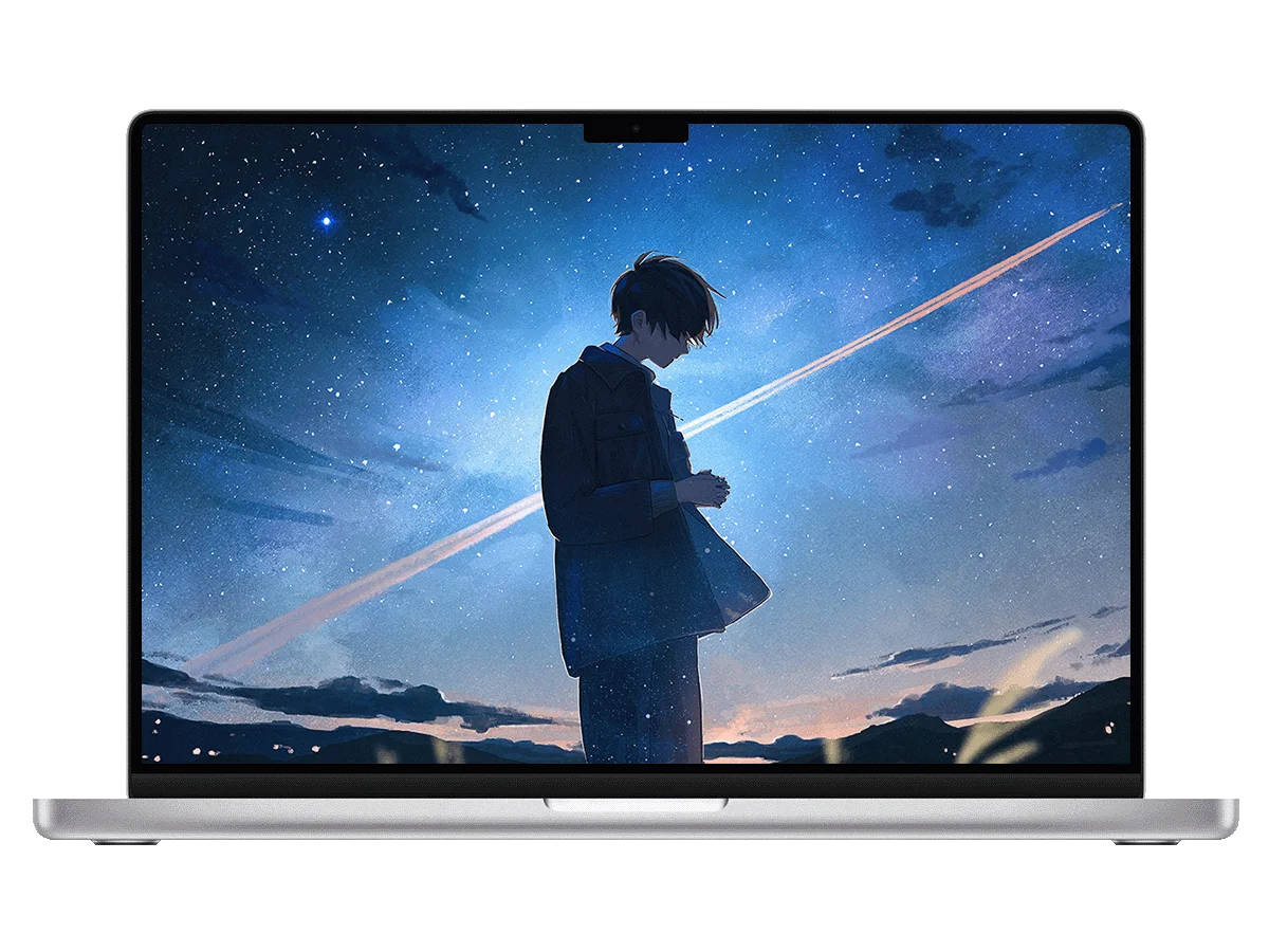 少年 星空 流星 治愈系 日漫风 电脑壁纸