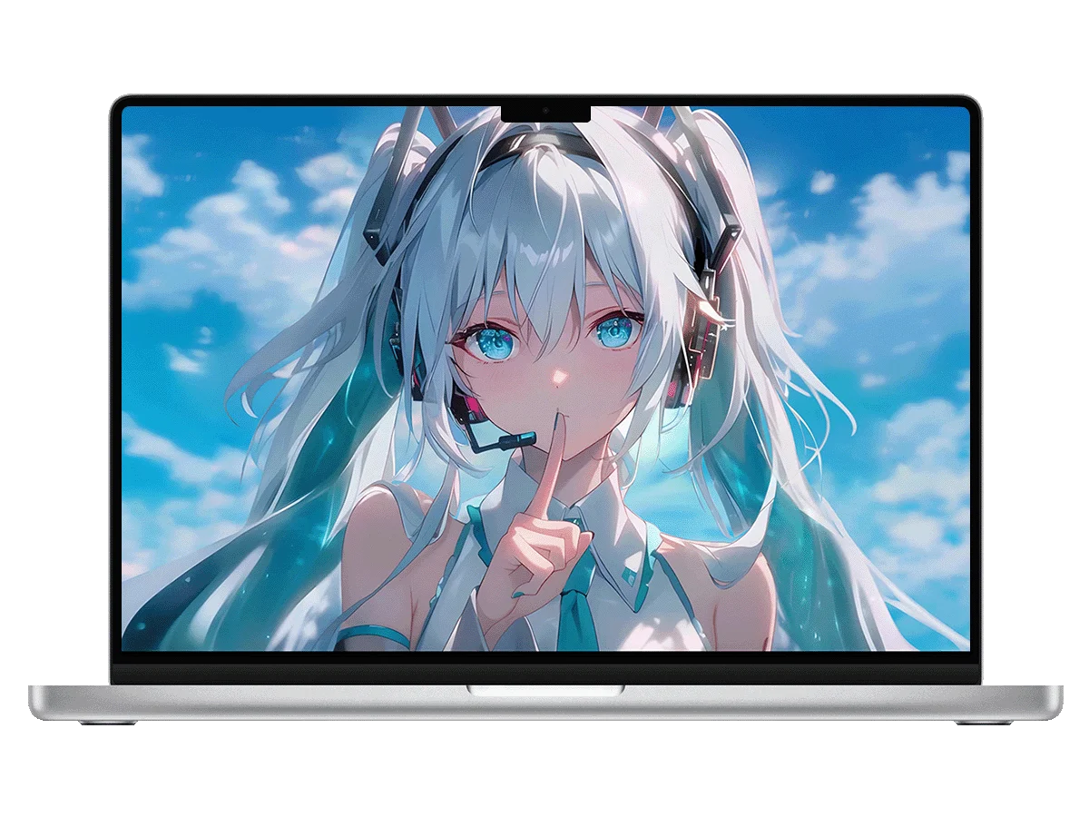 初音未来 双马尾 耳机 蓝天 二次元 可爱风 电脑动态壁纸