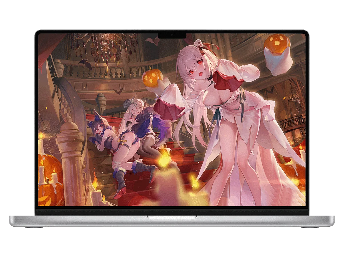 绯色回响 少女 万圣节 古堡 南瓜灯 二次元 奇幻风 电脑壁纸