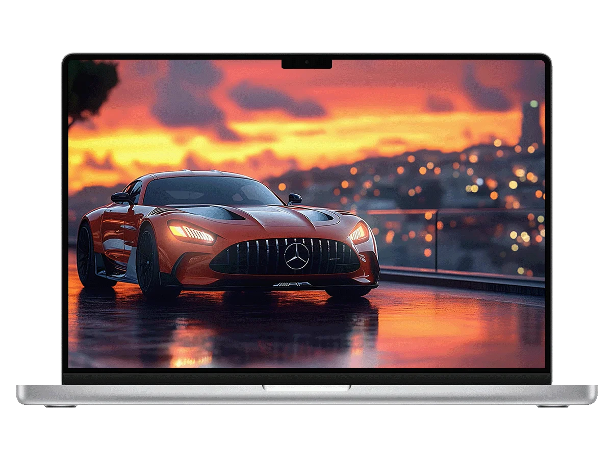 奔驰 AMG 跑车 黄昏 城市 炫酷 写实风 电脑动态壁纸