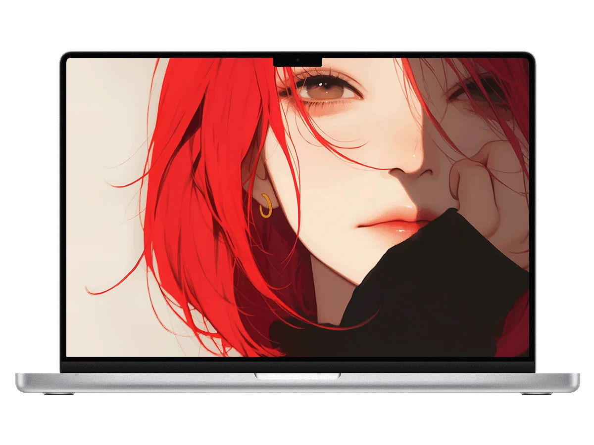 红发少女 金色耳环 二次元 细腻画风 氛围感 电脑壁纸