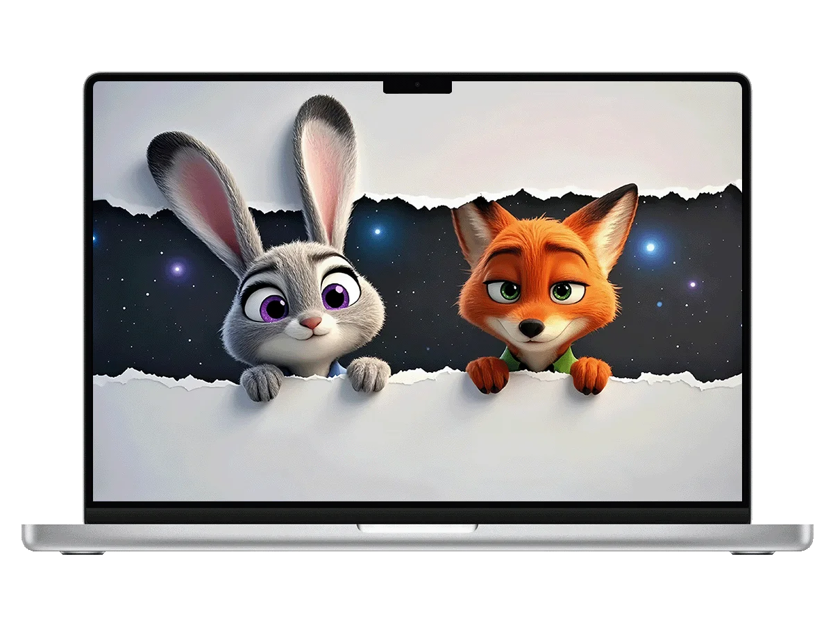 疯狂动物城 朱迪 尼克 星空 可爱风 动画 电脑壁纸