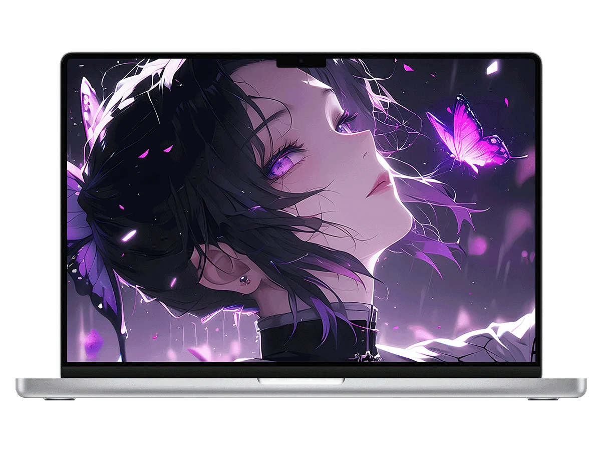 鬼灭之刃 蝴蝶忍 紫色蝴蝶 二次元 奇幻风 唯美 电脑壁纸