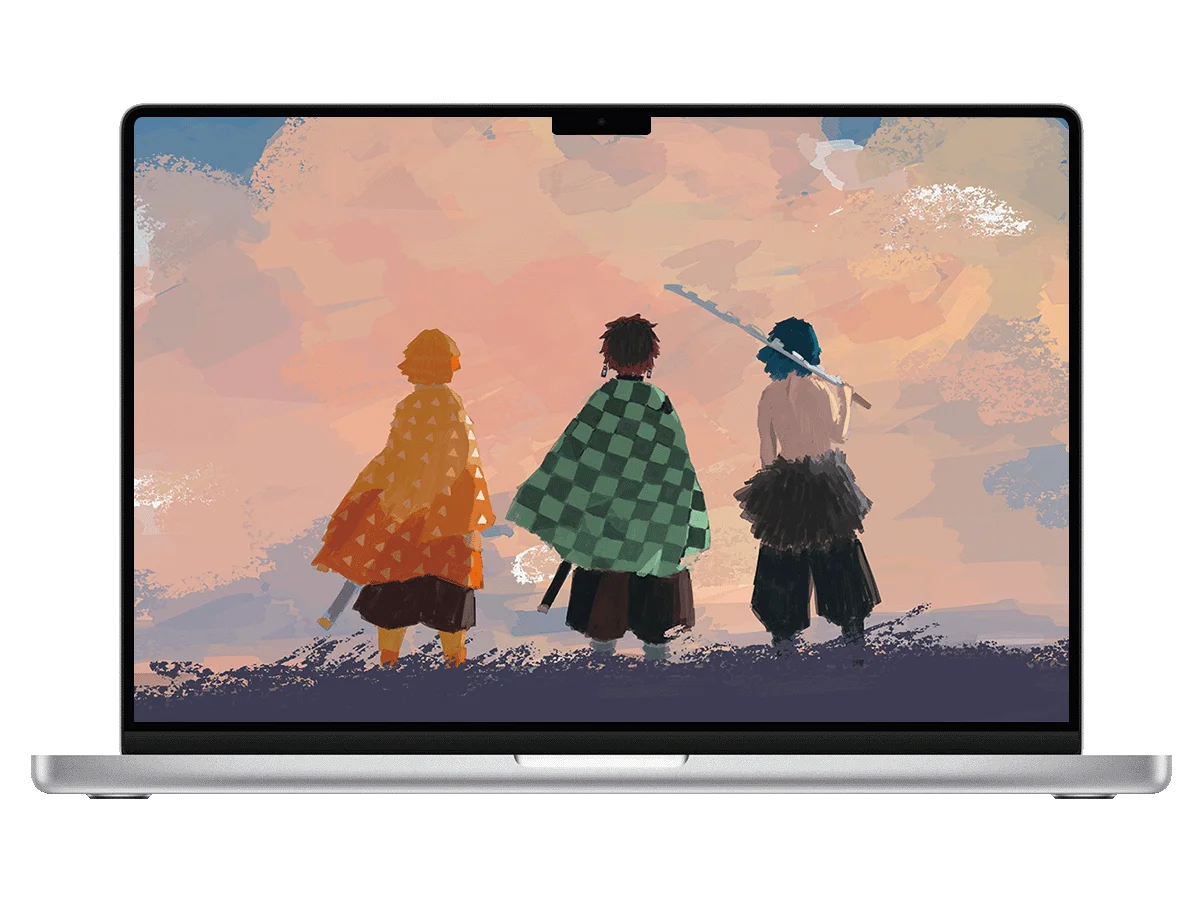 鬼灭之刃 炭治郎 我妻善逸 嘴平伊之助 黄昏 治愈风 电脑壁纸