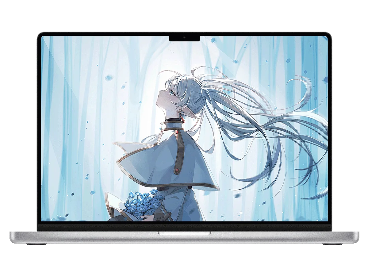 葬送的芙莉莲 精灵少女 蓝花 森林 治愈风 二次元 电脑壁纸