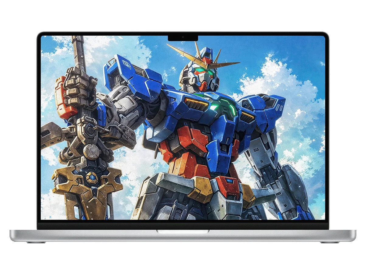 高达 机甲 大剑 武器 蓝天 白云 科幻风 机械感 电脑壁纸