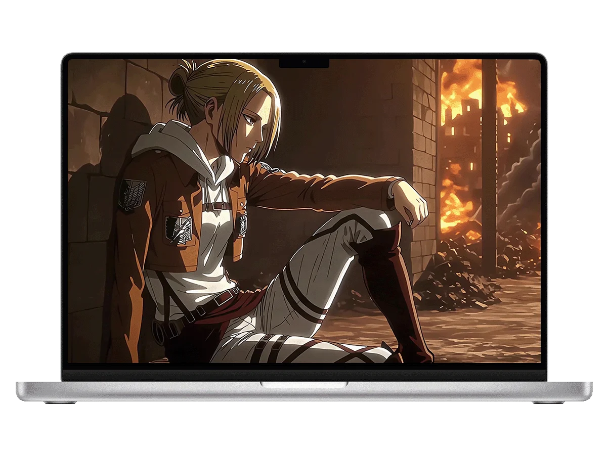 进击的巨人 阿尼・利昂纳德 废墟 硝烟 火焰 二次元 战斗风 电脑动态壁纸