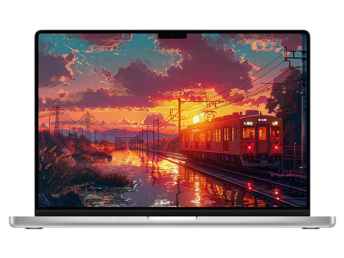 列车 黄昏 二次元 治愈风 风景插画 电脑动态壁纸