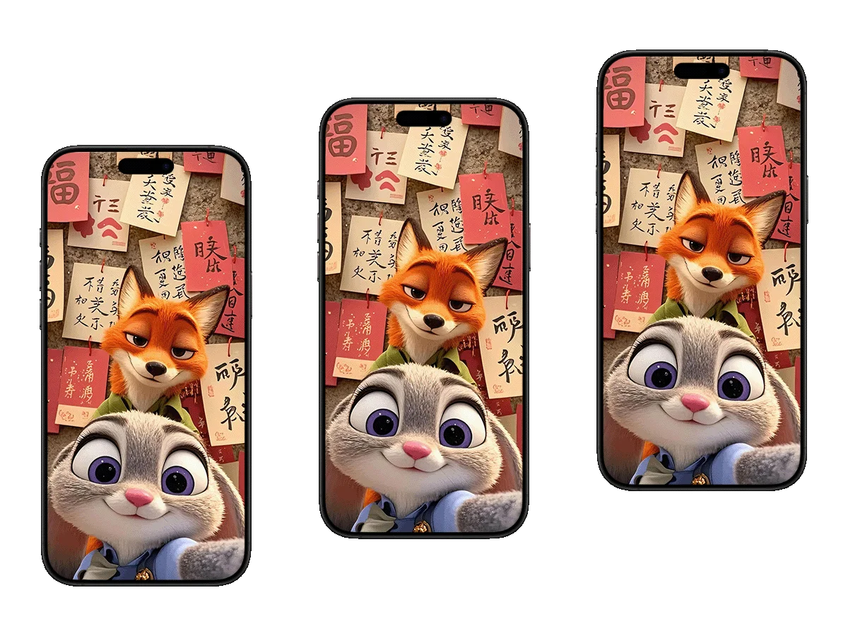 疯狂动物城 朱迪 尼克 祈福 二次元 治愈风 手机壁纸