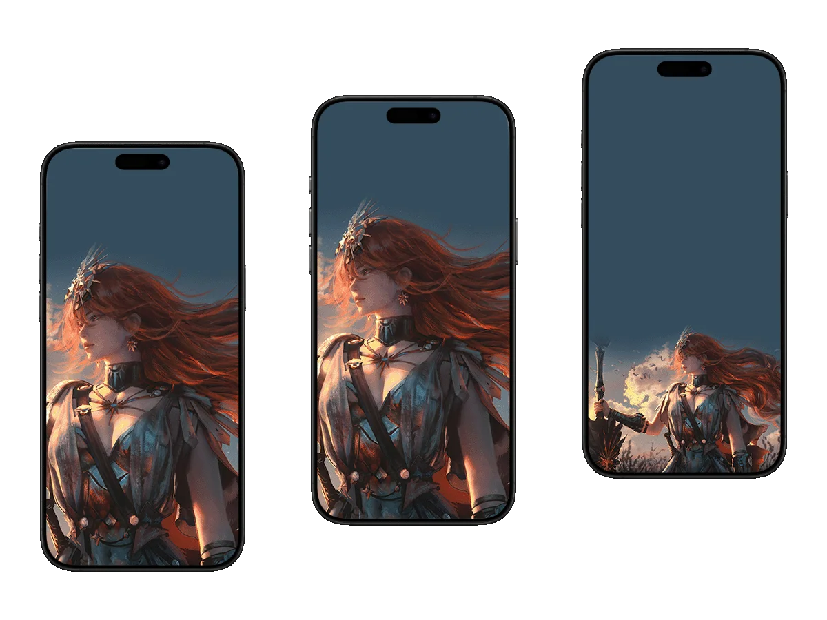 红发女战士 铠甲 头饰 二次元 史诗风 战斗感 手机壁纸