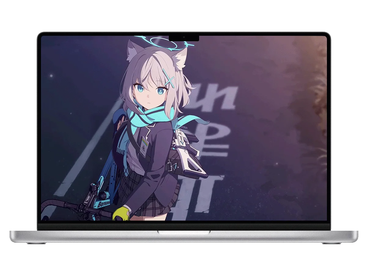 蔚蓝档案 砂狼白子 猫耳 自行车 二次元 校园风 电脑动态壁纸