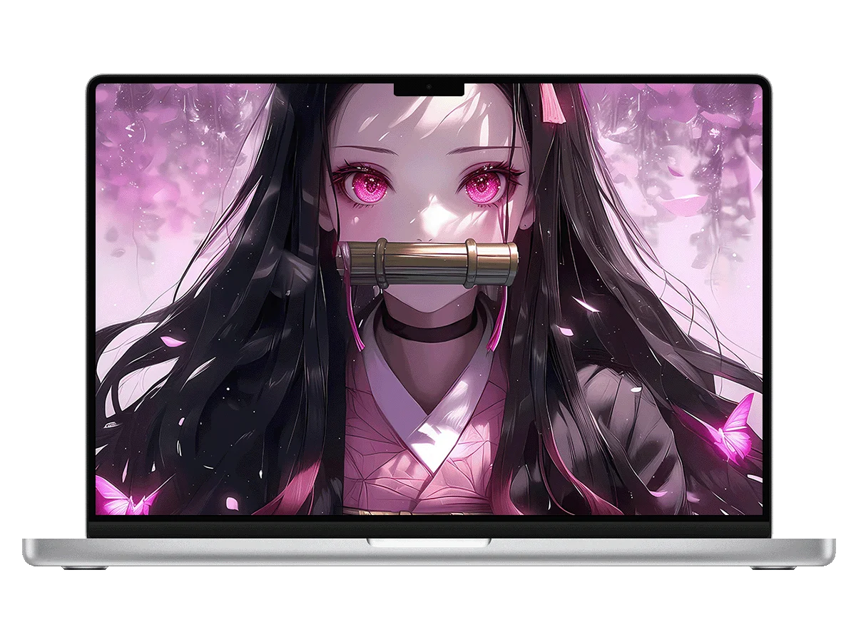 鬼灭之刃 祢豆子 樱花 口枷 粉瞳 二次元 妖异感 电脑壁纸