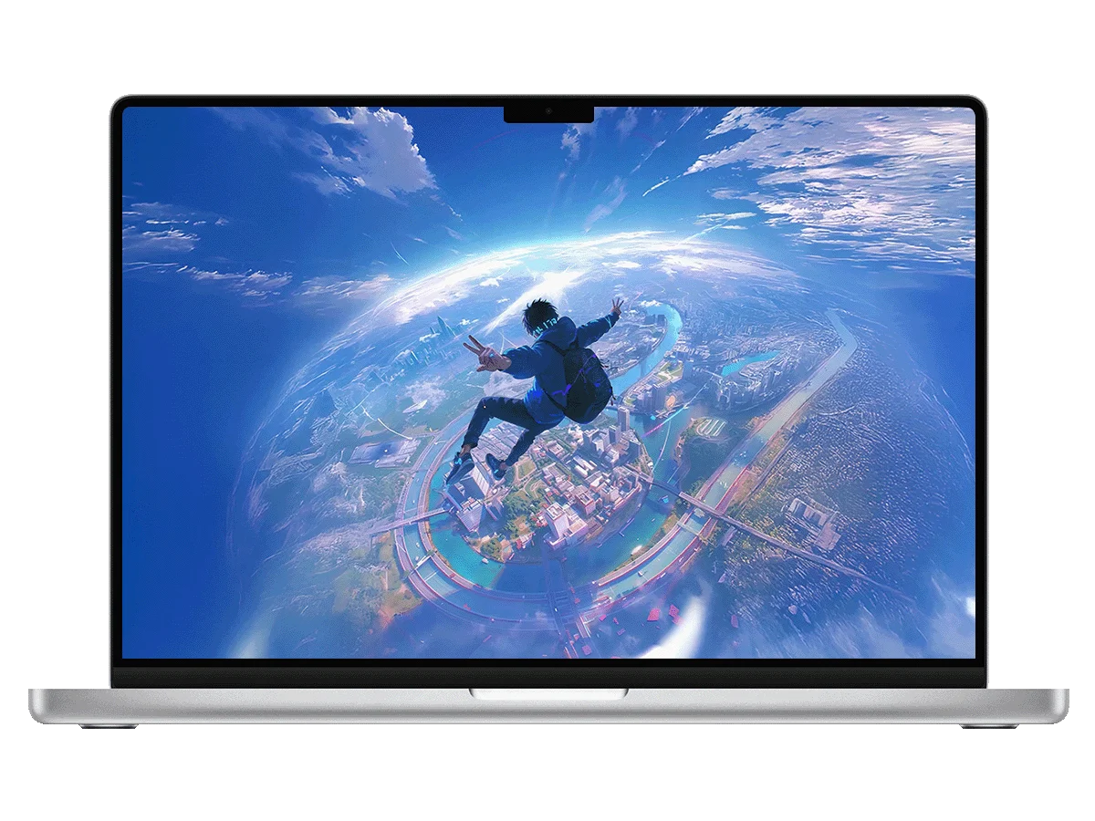 少年 高空 城市 蓝天 白云 自由落体 二次元 科幻风 开阔感 电脑动态壁纸