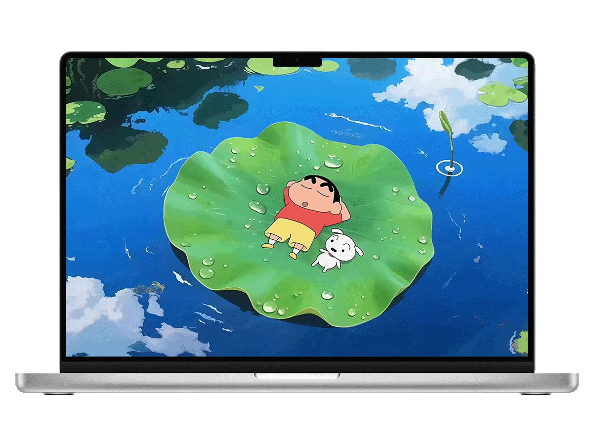 蜡笔小新 小白 荷叶 池塘 二次元 治愈感 电脑动态壁纸