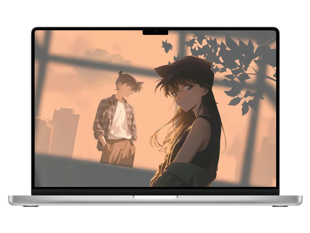 名侦探柯南 工藤新一 毛利兰 黄昏 二次元 氛围感 电脑壁纸