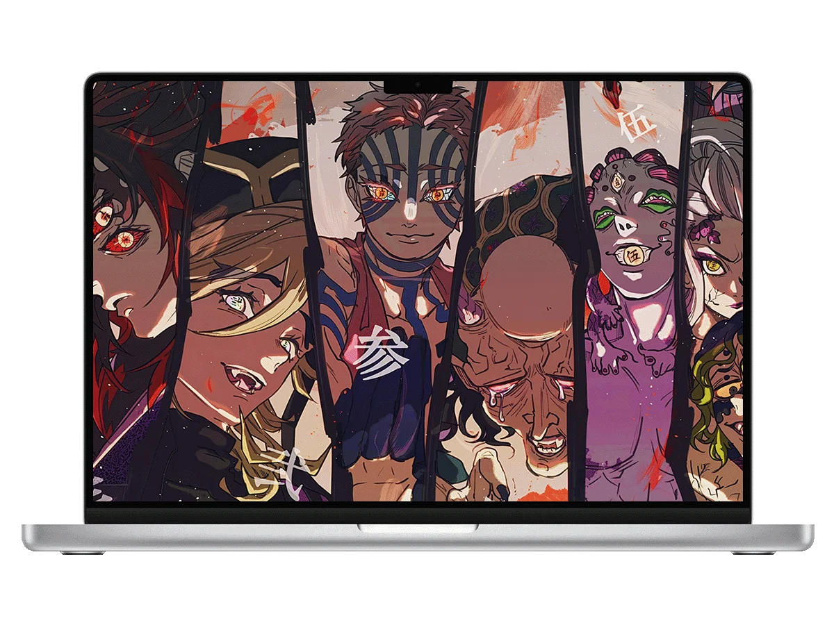 鬼灭之刃 上弦鬼 诡异 血色 二次元 压迫感 电脑壁纸