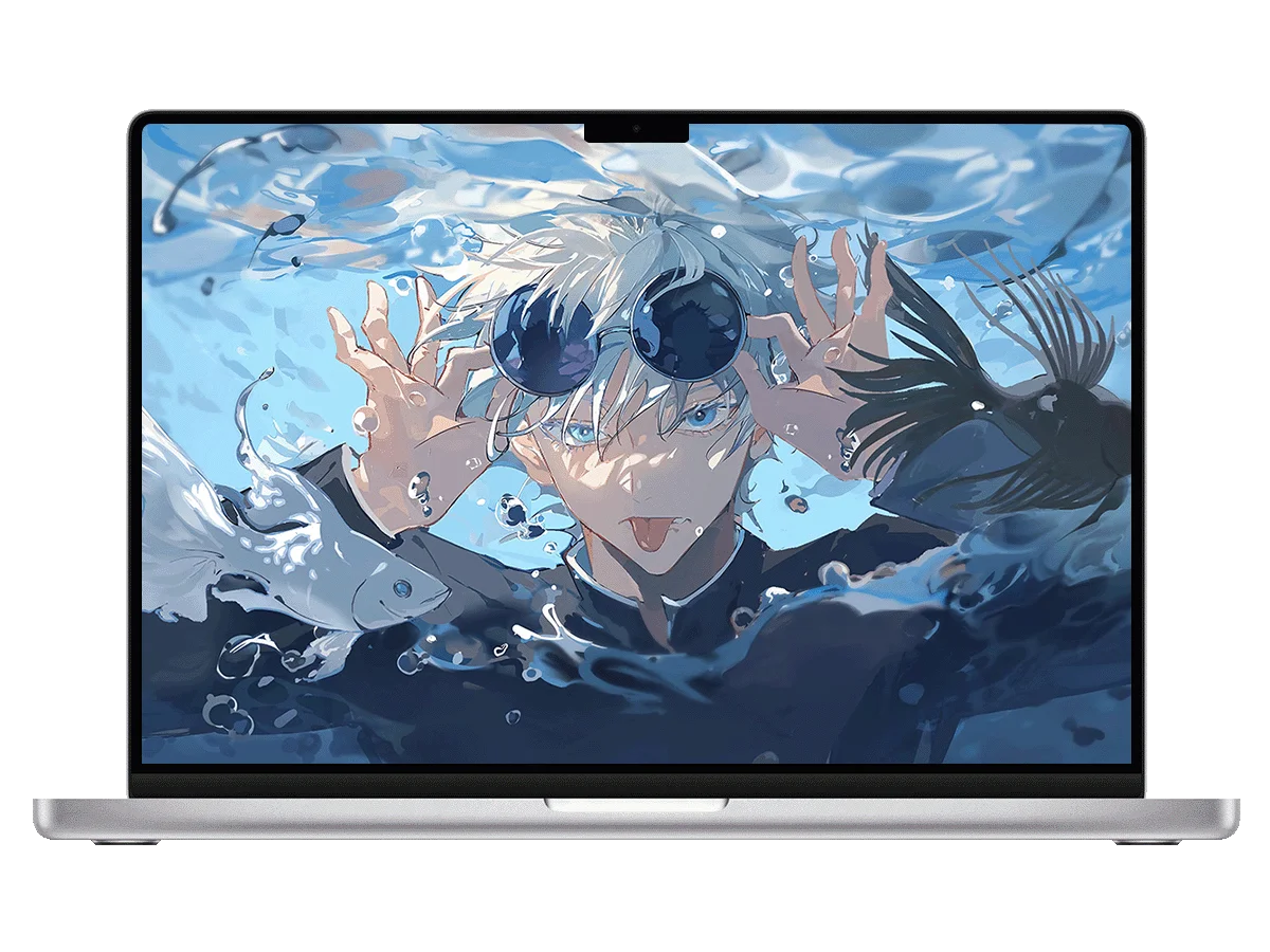 五条悟 咒术回战 水下 墨镜 白发动漫 清凉感 电脑壁纸