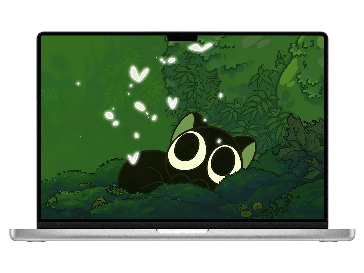 罗小黑 丛林 荧光蝶 大眼萌 二次元 神秘治愈感 电脑壁纸