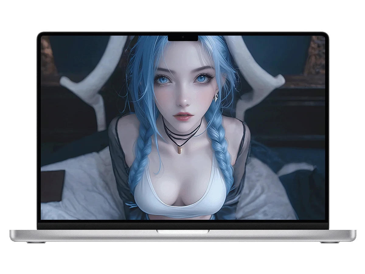 英雄联盟 金克丝 蓝发双辫 暗黑卧室 冷艳感 二次元 电脑壁纸