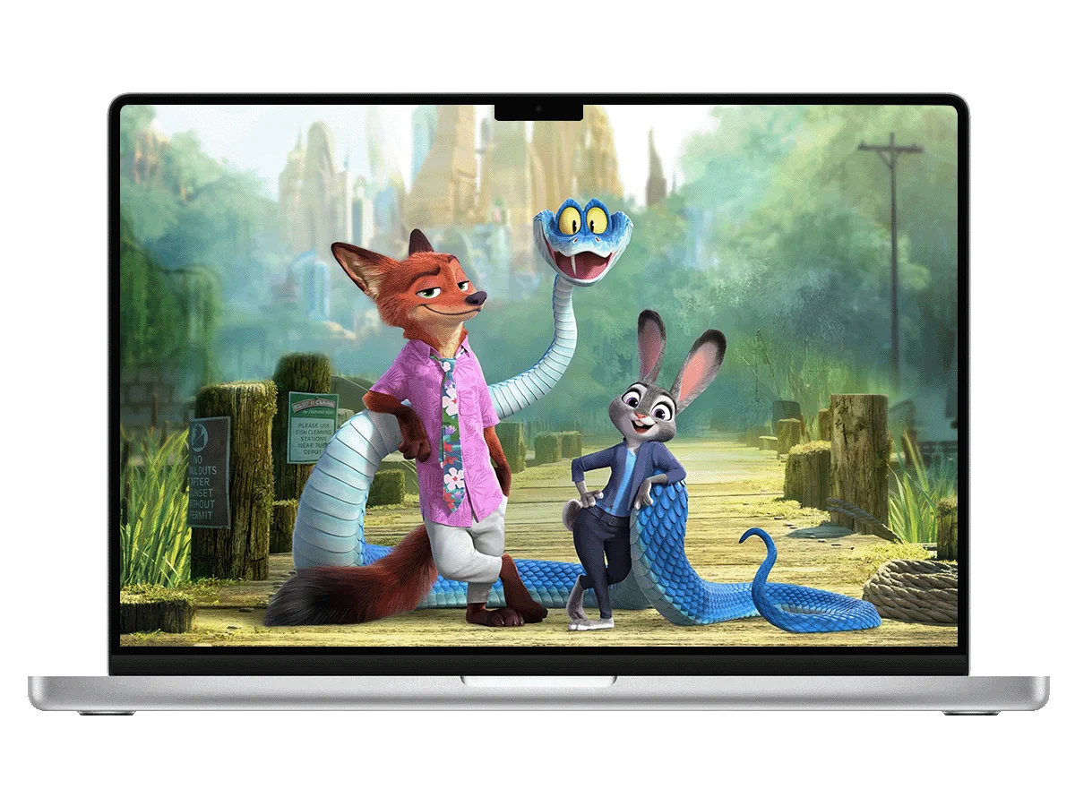 疯狂动物城 朱迪 尼克 蟒蛇 湿地码头 轻松搞怪 电脑壁纸