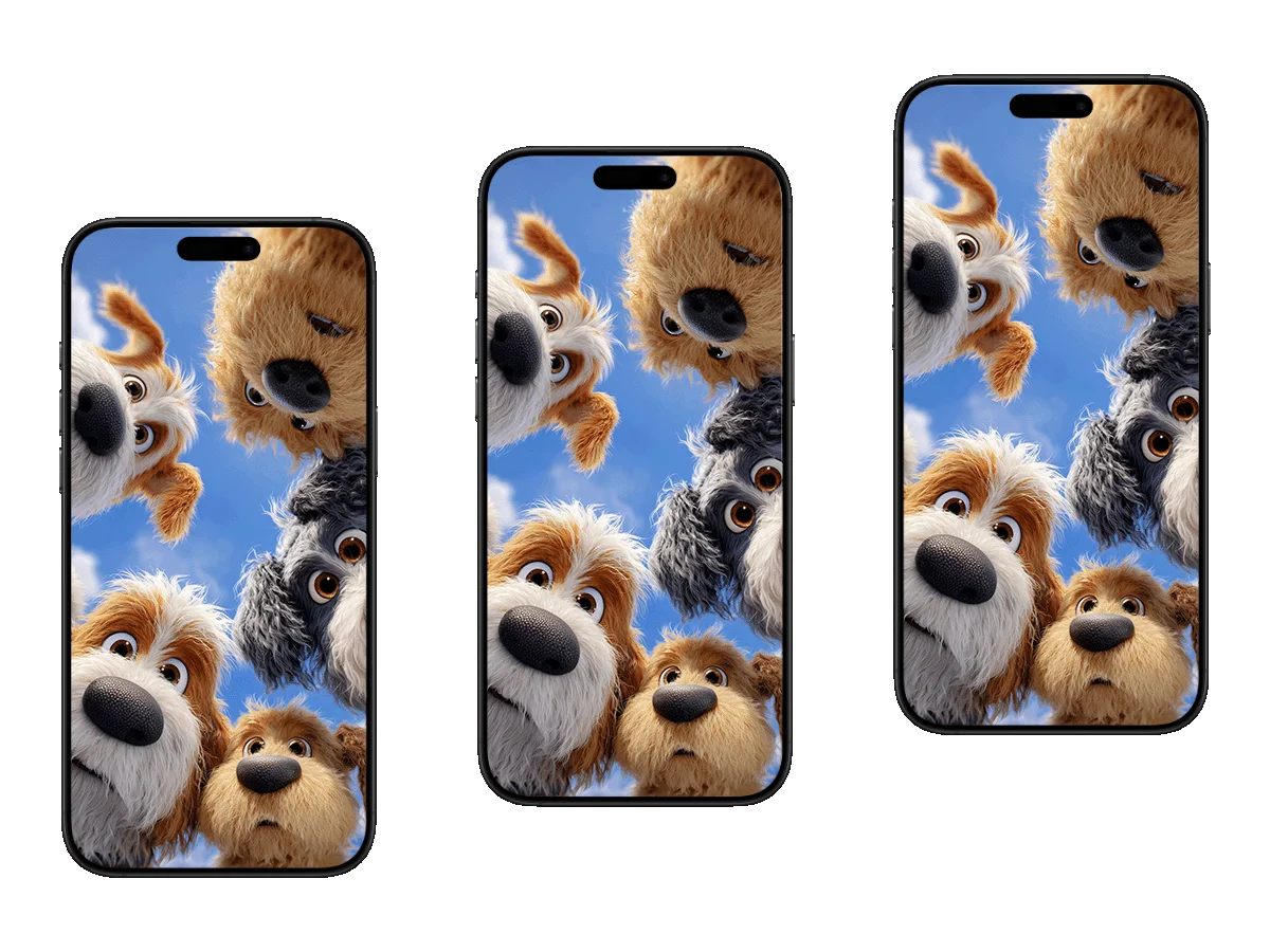 萌宠狗狗 仰视视角 蓝天 毛茸茸 治愈 可爱 手机壁纸