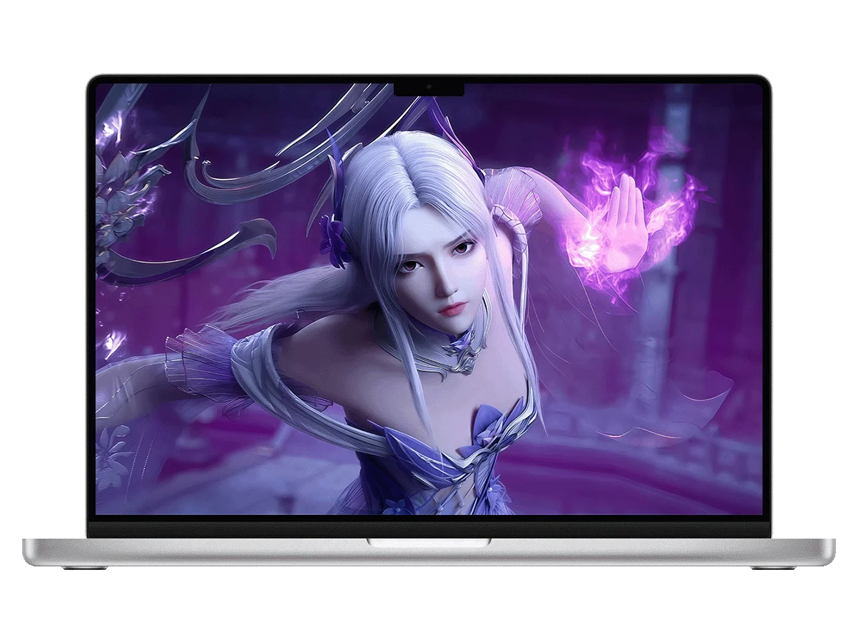 斗破苍穹 小医仙 银发紫装 紫色火焰 国漫女神 御姐气场 电脑壁纸