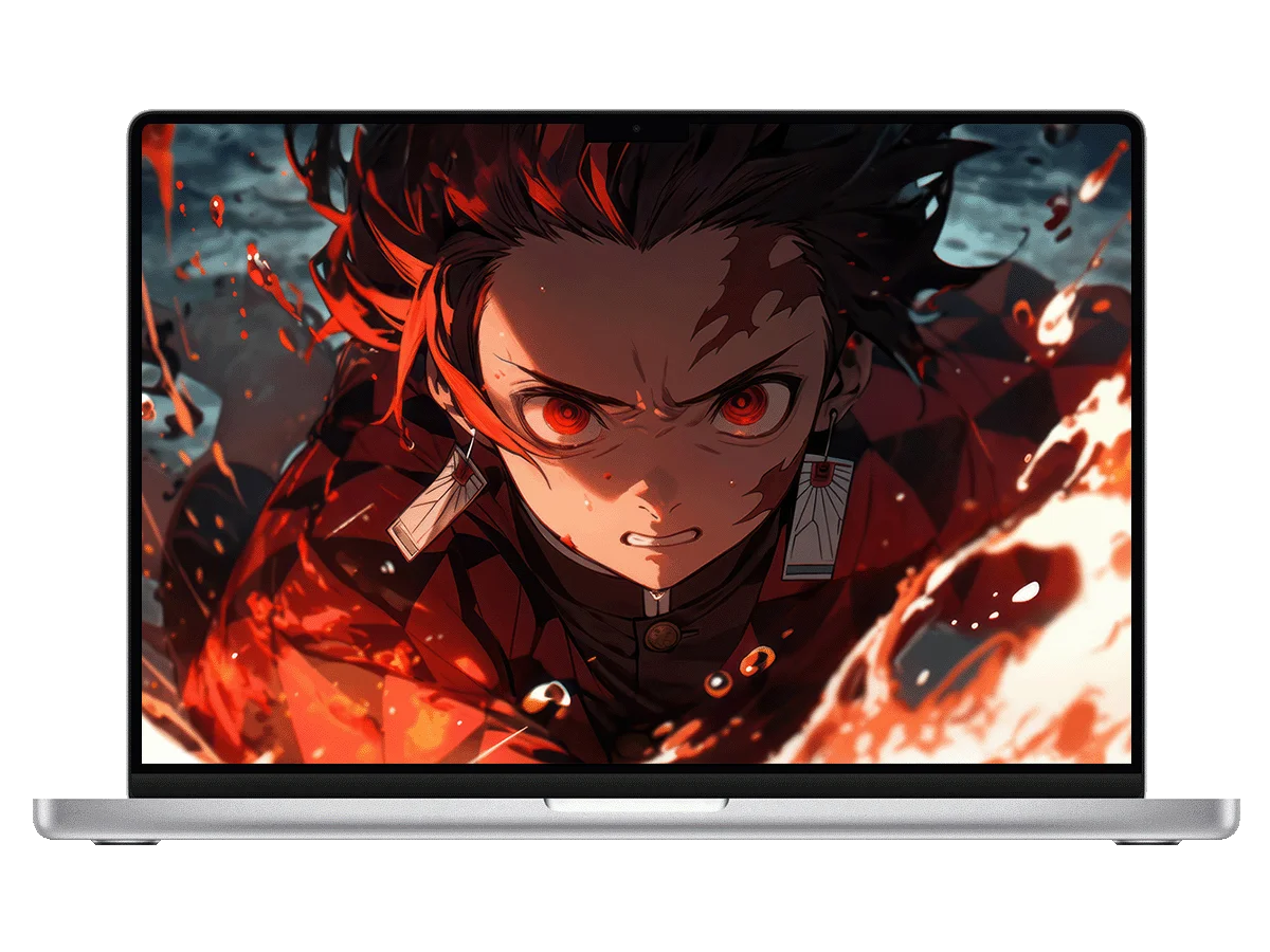 鬼灭之刃 灶门炭治郎 火之神神乐 血溅 红瞳 热血战斗 电脑壁纸