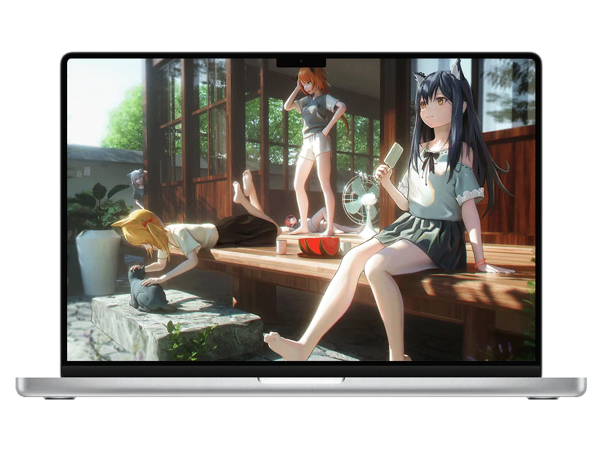 明日方舟 夏日 木质走廊 德克萨斯 拉普兰德 清凉 电脑壁纸