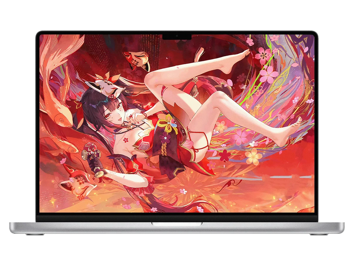 花火 崩坏星穹铁道 狐面 锦鲤 樱花 红裙 灵动 电脑壁纸