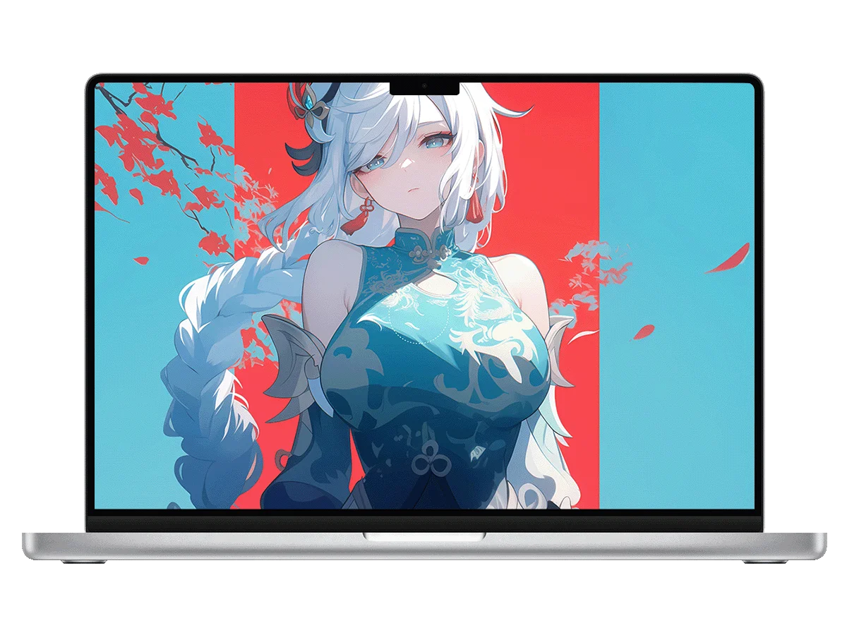 原神 申鹤 旗袍 白发 红枫 国风 清冷 电脑壁纸