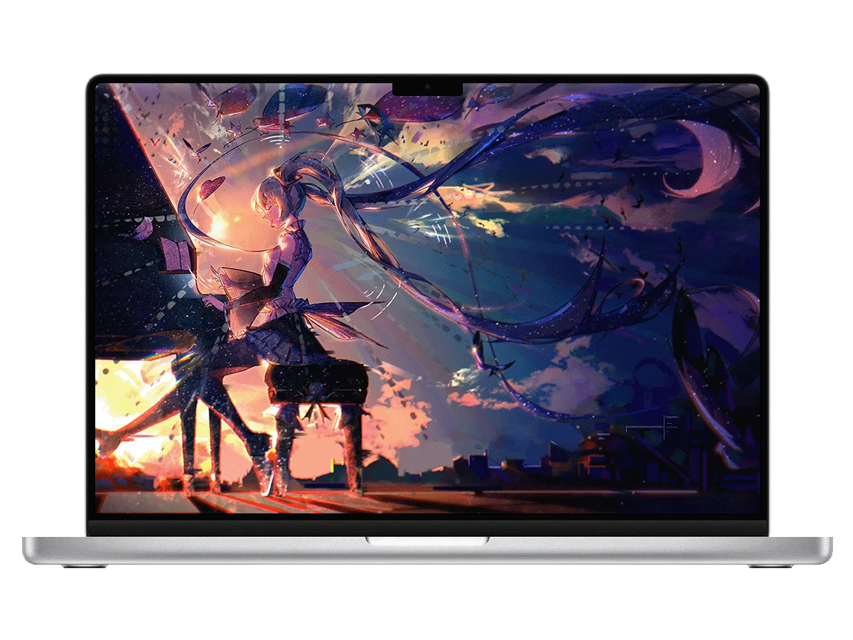 初音未来 钢琴 黄昏 星蝶 双马尾 治愈 氛围感 电脑壁纸