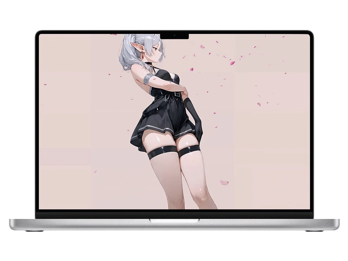 葬送的芙莉莲 芙莉莲 精灵 黑裙 银发 花瓣 御姐 电脑动态壁纸