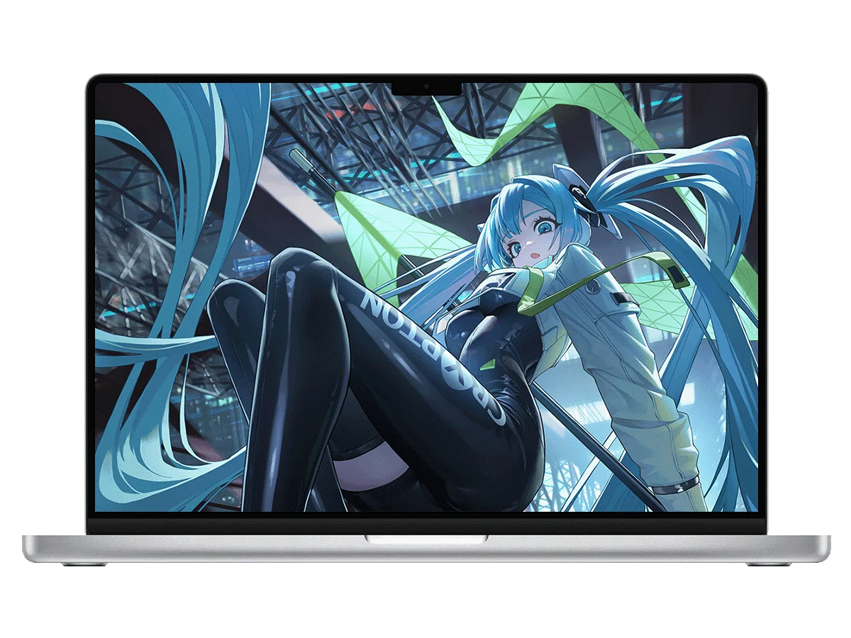 初音未来 赛车初音 双马尾 赛博朋克 未来感 潮酷 机车风 电脑壁纸