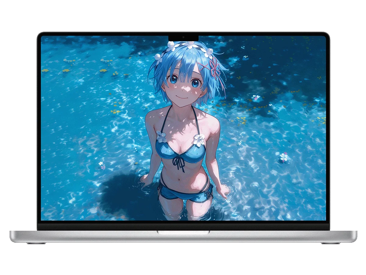 Re: 从零开始的异世界生活 雷姆 泳装 水色 治愈 夏日 蓝发 电脑壁纸