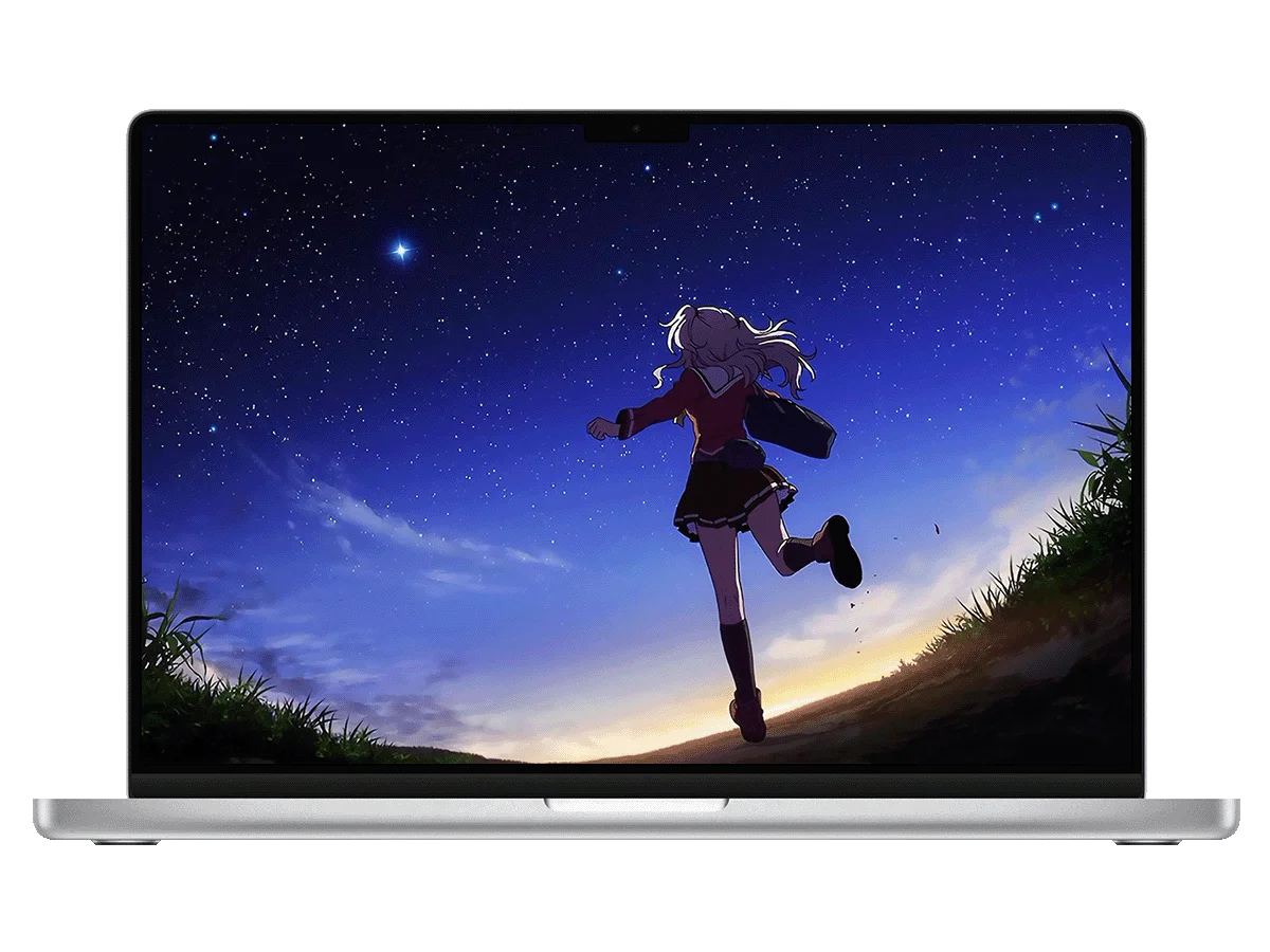 《Charlotte》 友利奈绪 星空 奔跑 校服 动漫名场面 治愈 电脑壁纸