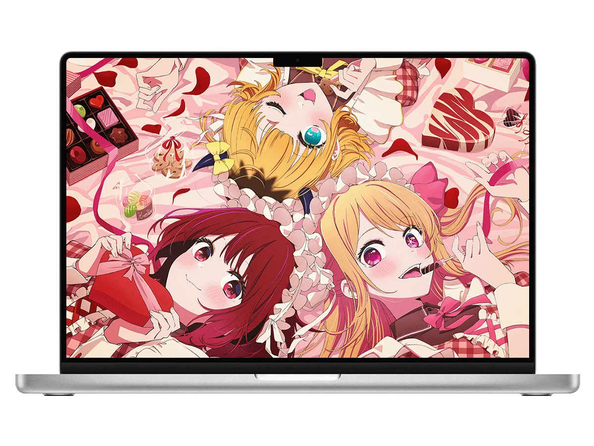 我推的孩子 星野露比 有马加奈 MEM 啾 情人节 女仆风 巧克力 粉调 甜美 电脑壁纸